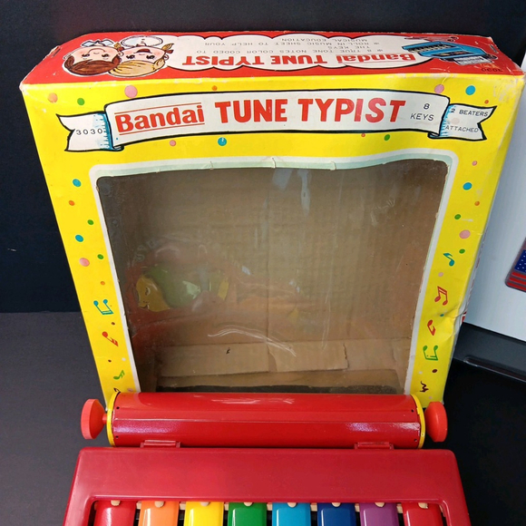 Vintage Musical Tune Toy Bandai Tune Typist Typwriter With Box Made In JAPAN - Picture 3 of 16